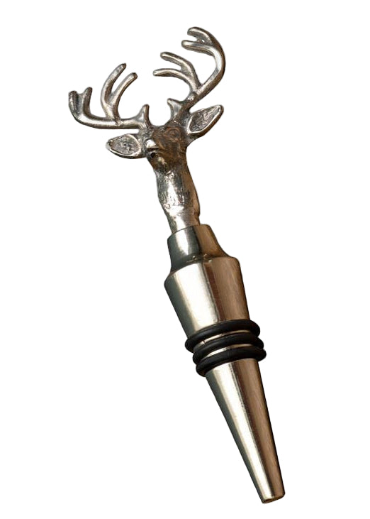 Bottle opener with deer head design on a gray background