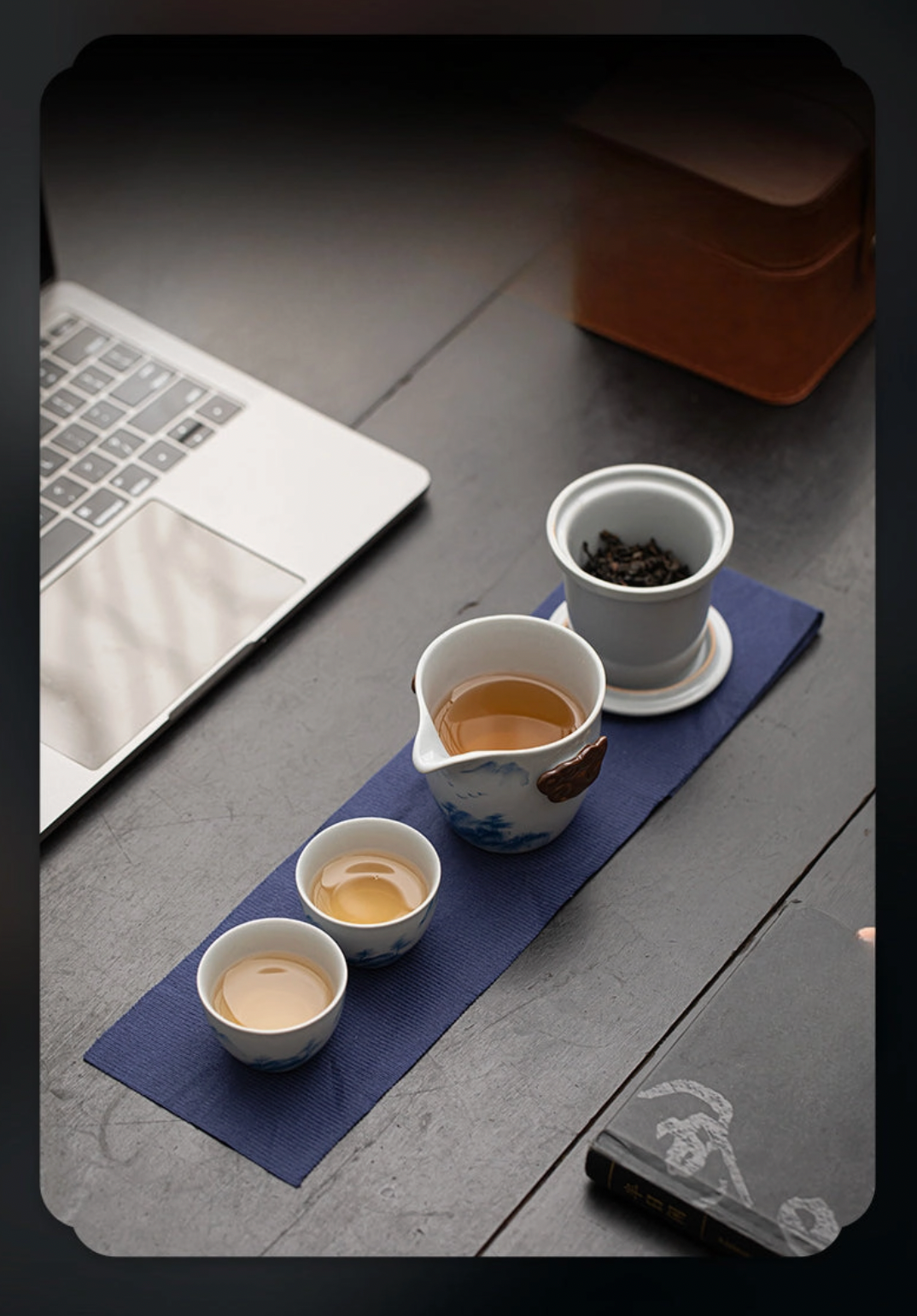 Hand-Painted Travel Teapot Gaiwan Set