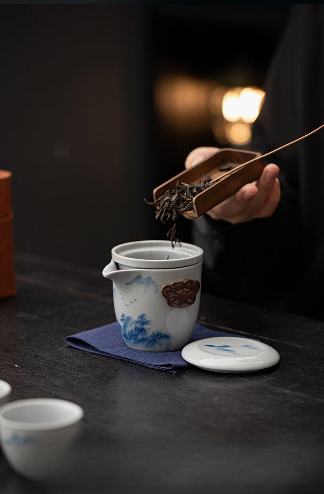 Hand-Painted Travel Teapot Gaiwan Set