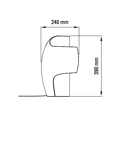 Measurement diagram of a sink with dimensions labeled