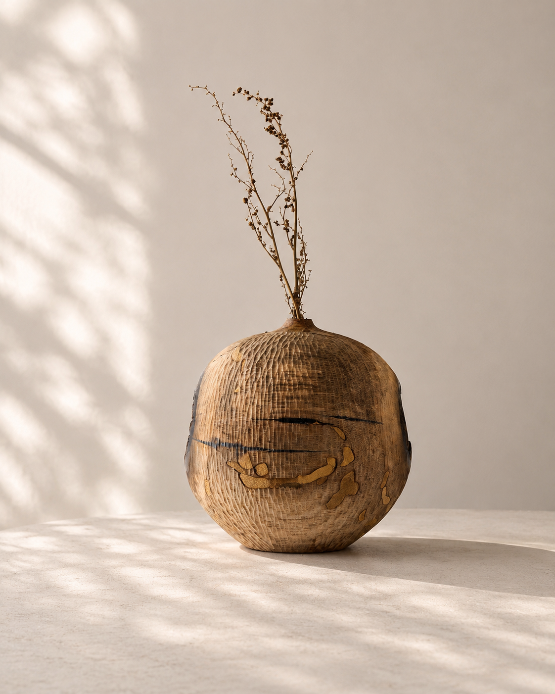 Tiamtree carved vase in Korean black persimmon — Narrated Home artisan spotlight