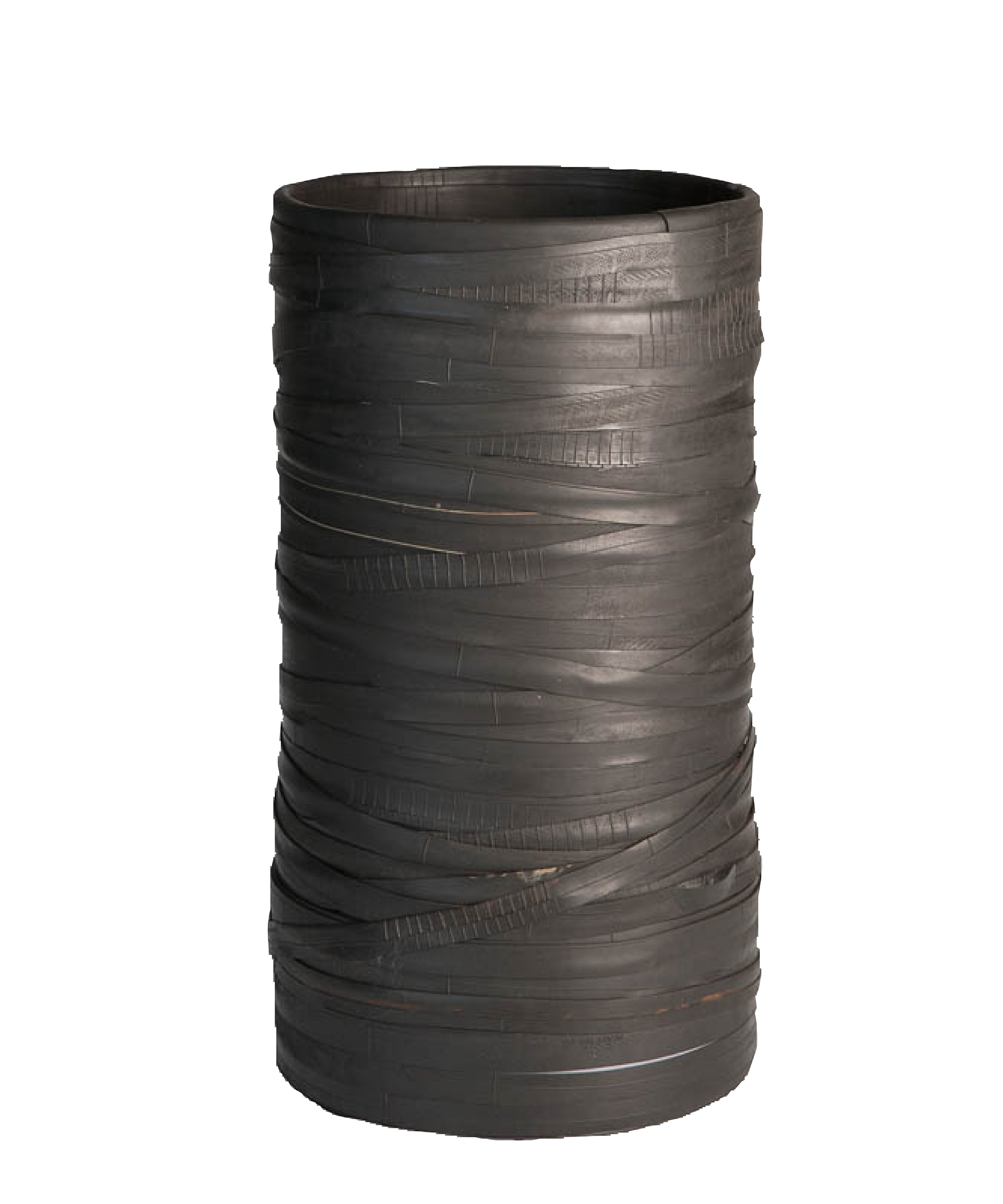 ribbed vase on white background