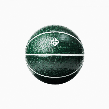Spinning green basketball 