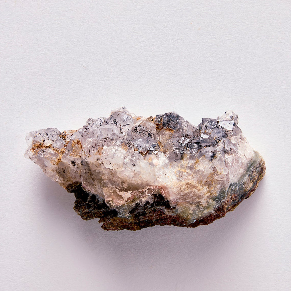 Mineral sample on a light gray background