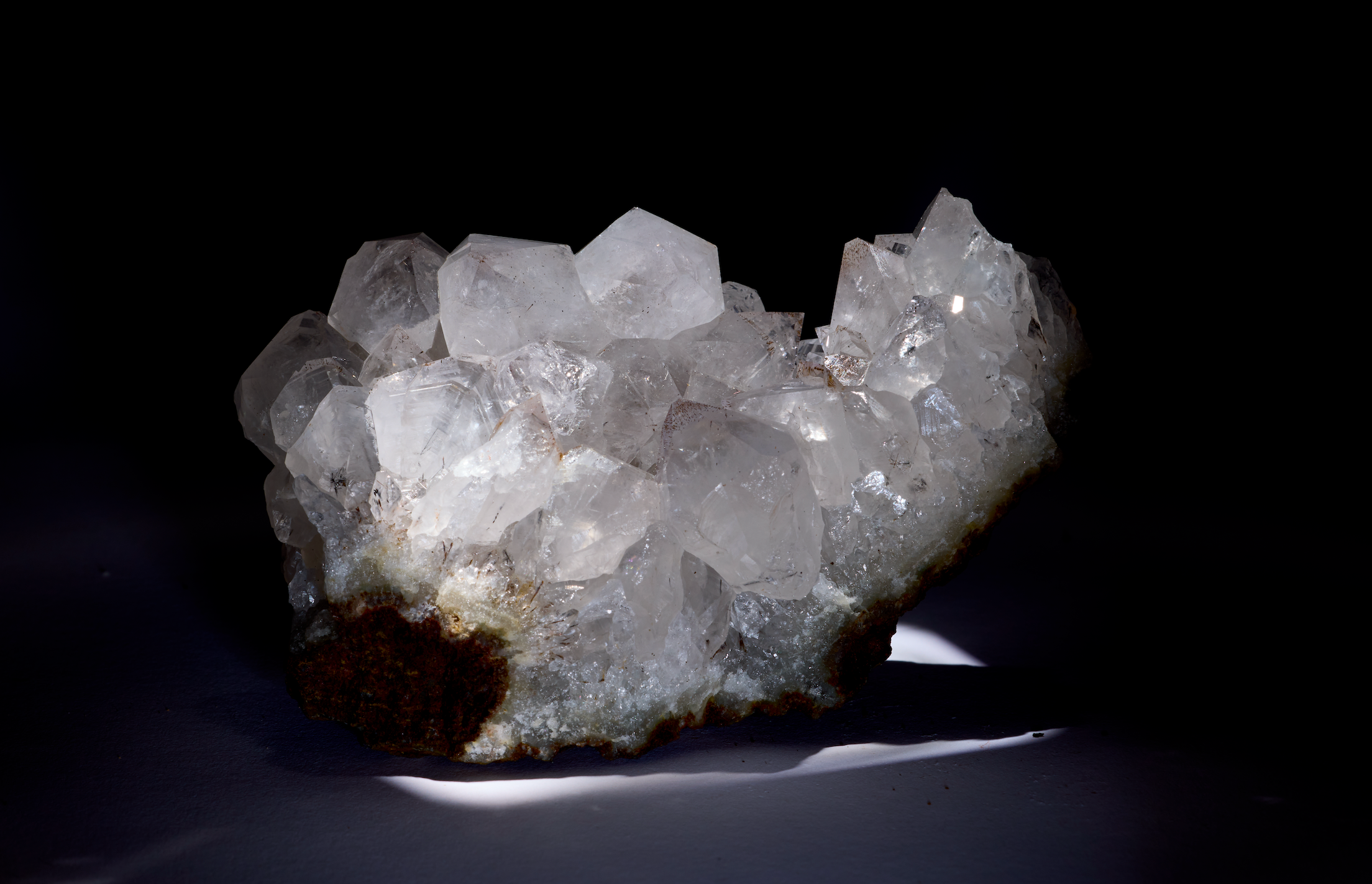 Crystal cluster on a black background