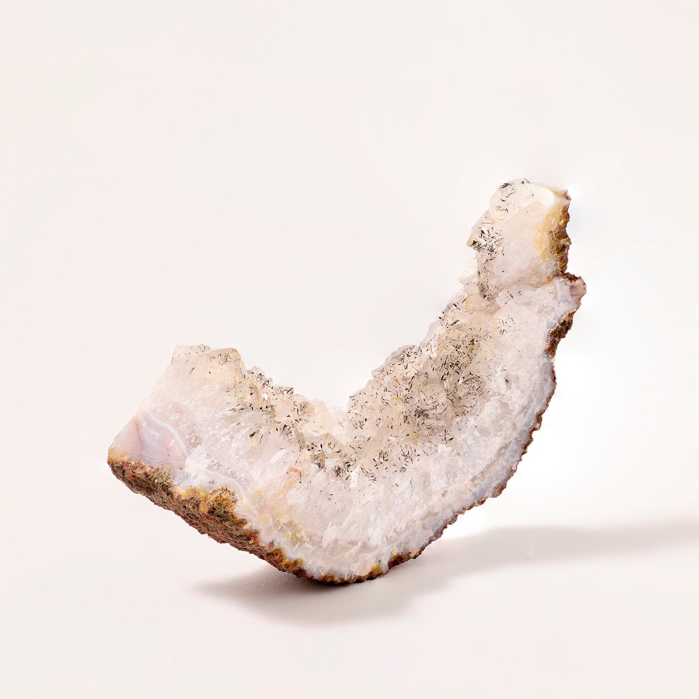 Geode crystal on a white background
