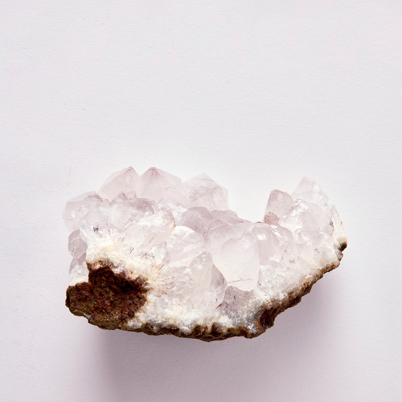 Crystal cluster on a white background